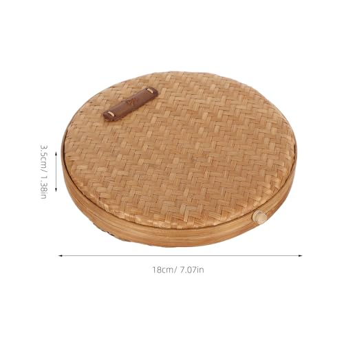 Boîte de Rangement en Bambou Tissé Main 18 Cm Haute Qualité