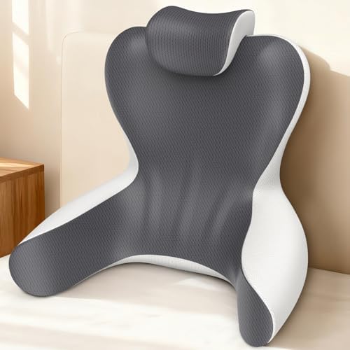 Reading Pillow for Sitting in Bed, 22”H Back Pillow for Sitting U...