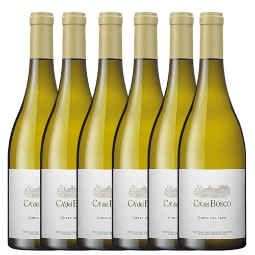 Ca' del Bosco | Curtefranca DOC | Corte del Lupo Bianco 2024 | Chardonnay y Pinot Bianco | Vino Blanco Elegante | 0,75 L | Pack de 6 Botellas | Idea Regalo Premium