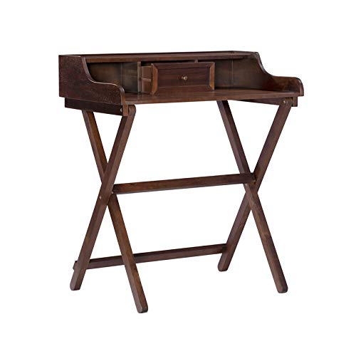 Riverbay Furniture Wood Folding Desk In Antique Walnut Brown #TOP7
