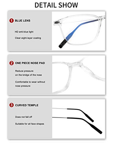 Feisedy Ultra-Thin Reading Glasses Anti-Blue Light Readers Square Thin Eyeglass With Compact Case B4007 #TOP5