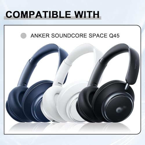 Almohadillas de repuesto para auriculares Anker Soundcore Space Q45, cojines para auriculares, fundas para orejeras, piezas de reparación (negro) miniatura 3