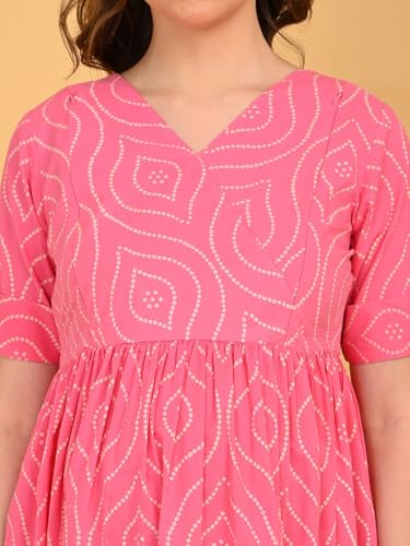Image of The Mom Store Maternity and Nursing Dress | Pre and Post Pregnancy Dress for Womens | Zipper /Button Opening | Causal Wear | Trendy Stylish Causal Dresses for New Moms