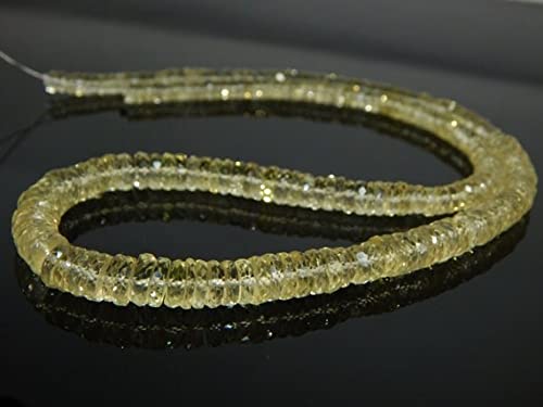 Rang de lemon quartz faceted heishi beads idéal pour créer un cadeau d'anniversaire fait main