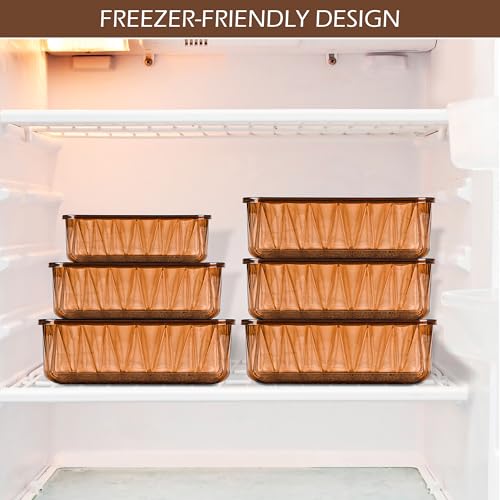 Image of Kuber Industries 2 Pcs Acrylic Stackable 4600 ml Kitchen Food Storage Container for Home with Lid | Freeze Organizer Items and Storage Organizer Box for Snacks and Dry Fruits | Brown