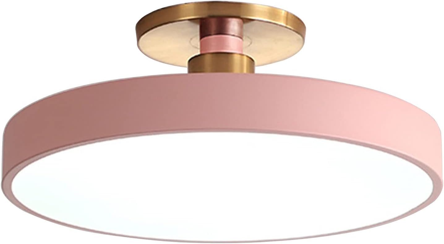 Plafonnier LED rond macaron moderne avec éclairage 3 couleurs interchangeables