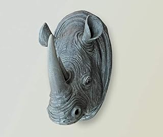 Best Value Here Wall Mounted Silver Stag Head Deer Large Antlers Reindeer Elephant Lion Tiger Rhino Wolf Wall Art Hanging Sculpture (Buffalo Skull)