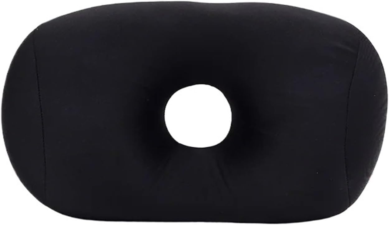 Microbead Pillow Head Pillow Micro Mini Microbead Back Cushion Office Nap Roll Convenient Travel(Black)