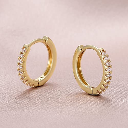 Dreamfox 6/8 Pairs Huggie Hoop Earrings Small Hypoallergenic 14K Gold Plated Huggie Earrings For Women Simple Huggie Stud Earrings Set For Christmas Gift3