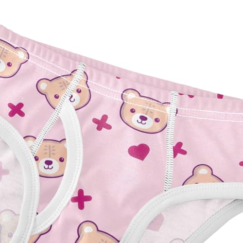 CHIFIGNO Boys' Underwear Cotton Briefs Soft Printed Toddler Boy Brief Underwear, Cute Bears Pastel Pink4