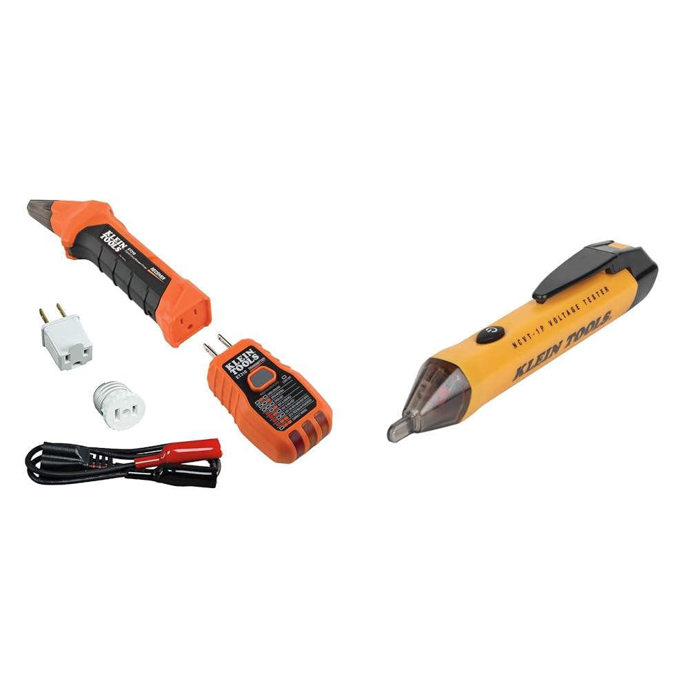 Klein Tools 80016 Circuit Breaker Finder Tool Kit with Accessories, 2-Piece Set & NCVT1P Voltage Tester, Non-Contact Low Voltage Tester Pen, 50V to 1000V AC