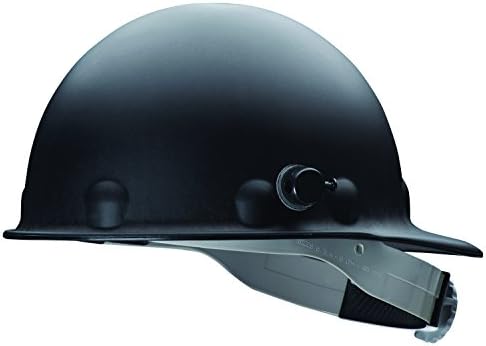Fibre-Metal by Honeywell P2AQRW11A000 Super Eight Fiber Glass Cap Style Ratchet Hard Hat with Quick-Lok, Black, Medium