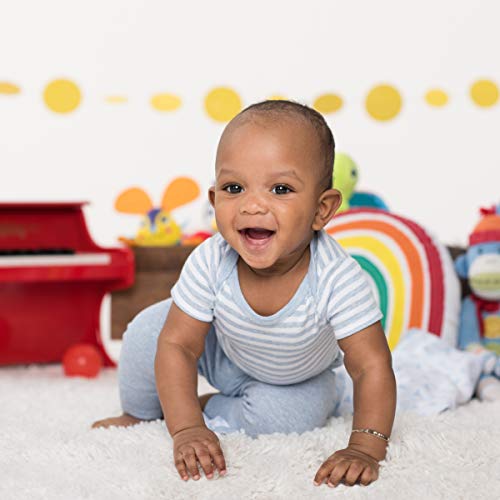 Lamaze Organic Baby Baby Boys' Pure Organic Pull On Jogger Pants, Blue Solid/Striped, 12 Months #TOP4