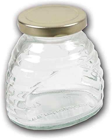 12 oz. Glass Skep Jar for Honey 12 ct. w/wooden honey dippers