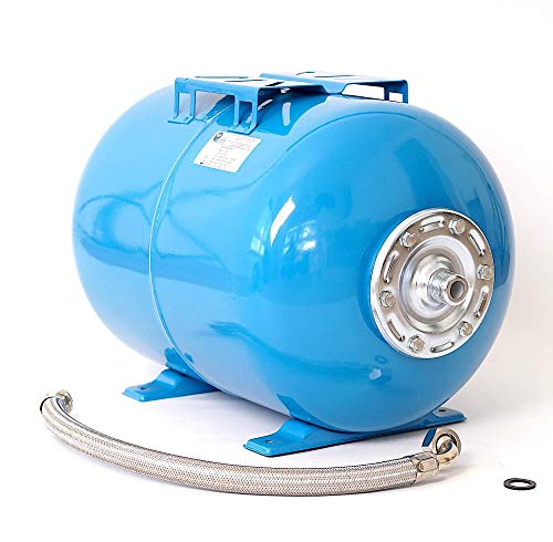 Preisvergleich Produktbild 50L Druckkessel Druckbehälter Membrankessel Hauswasserwerk Pumpe EPDM Membran + Panzerschlauch