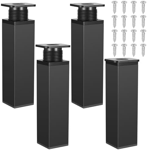 Enkotrade Möbelfüße 4er Set Höhenverstellbar 10-17cm - Stabile Beine Für Schrank, Bett & Couchtisch