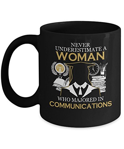 Never Underestimate a Woman Who Major in Communications Mug, Communications