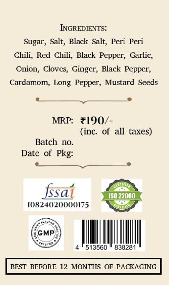 Foodaids Peri Peri Masala 100 Gm/Spice Powder Mix/Piri Piri mix Cayenne pepper/masala for french fries/pasta/pizza. 1