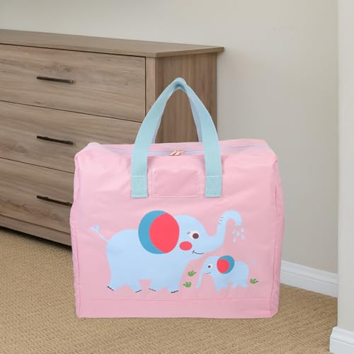 Bolsa de almacenamiento de ropa de cama rosa con dos asas Oxford 8