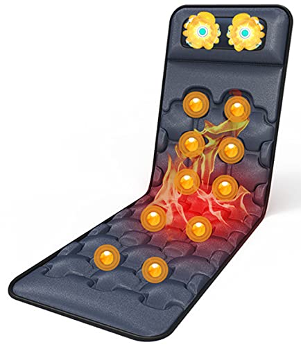FEFCK Tapis De Massage Complet du Corps avec 20 Têtes De Massage 10 Machines À Vibrations Chauffage De La Taille Minuterie De La Télécommande Intelligente 9 Modes À Choisir Cover