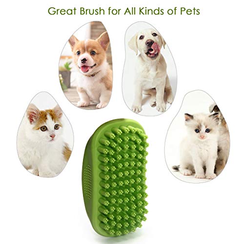 Icfun Pet Bath & Massage Brush Comb By Great Grooming Tool With Soft Rubber Bristles For Long & Short Hair Medium Large Pets Dogs Cats Shampooing And Shower #TOP2