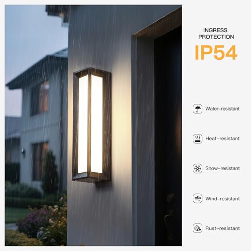 Image of MVBT Outdoor Wall Lights Exterior, 26 inch Large Wall Sconce for House, 3000K LED Outside Front Door Light Fixture Wall Mount, Modern Porch Lights Waterproof Garage Lamp Patio Lighting Entryway Lantern