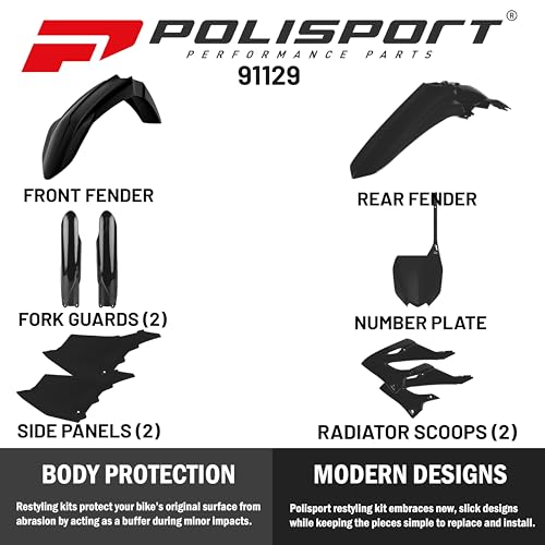 Polisport 91129 - Polisport Mx Plastic Replica Kit Per Chi Cerca La Qualità Oem Per Moto Yamaha In Colore Nero - 2