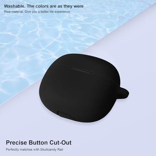 LIRAMARK Silicone Case for Skullcandy Rail ANC Earbuds Black - Image 4