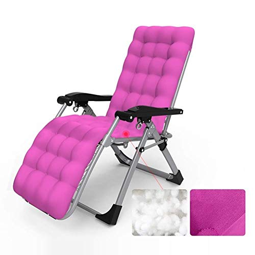 Chaise inclinable pliable zero gravity grand format réglable avec coussin violet - 2
