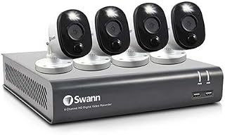 Swann 1080p HD 8 Channel 1TB Hard Drive DVR Security System with 4 x 1080p PIR Outdoor Warning Light Security Cameras (PRO-1080MSFB)