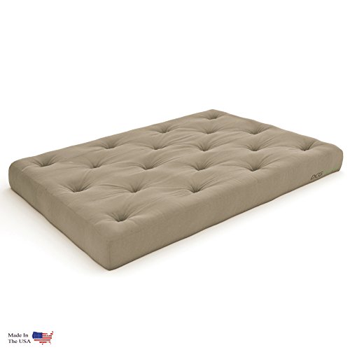 Nirvana Futons Premier Pocket Coil 10-Inch Queen Futon Mattress, Khaki Twill - Made