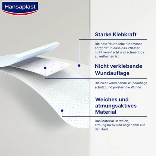 Hansaplast Sensitive Pflaster (1 m x 6 cm), zuschneidbare und hautfreundliche Wundpflaster mit Bacteria Shield & sicherer Klebkraft, schmerzlos zu entfernende Pflaster
