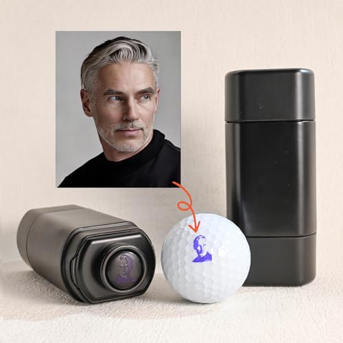 TPFOON Custom Portrait Golf Ball Stamp from Photo, Golf Ball Face Stamp Marker, Golf Ball Line Marker & Alignment Tool, Personalized Golf Gift, Golf Accessories