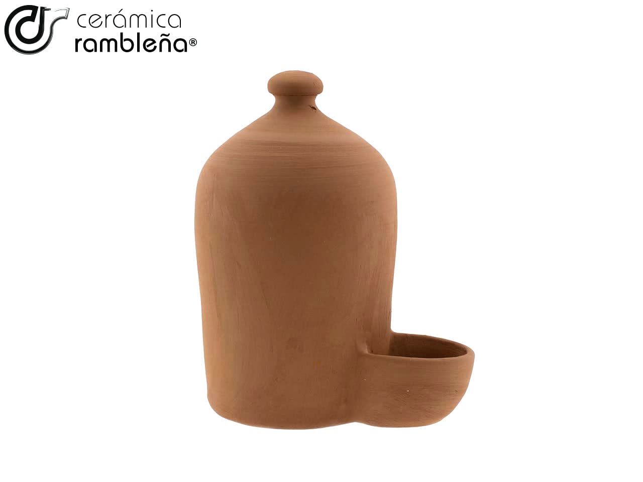 CERÁMICA RAMBLEÑA | Bebedero para Perros y Gatos | Gallinas | Barro Rojo de La Rambla (Córdoba) | 100% Hecho a Mano | 8 Litros | Eco