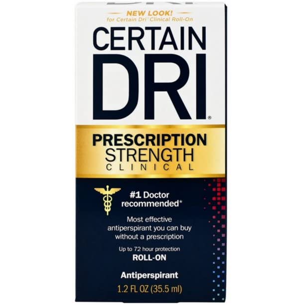 Certain Dri Clinical Strength Antitranspirante Roll-On - 1.2 onzas, paquete de 2