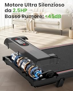 Tapis Roulant Elettrico Pieghevole Salvaspazio, Velocità Regolabile 1-8Km/H, Walking Pad 2.5HP, Nessuna installazione richiesta, Salvaspazio, Telecomando (​​Cintura di corsa 90 cm​​)