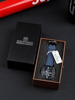 NAVIFORCE Men's Quartz Watch with Automatic Date and Week Display, Analogue Wristwatch