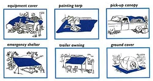 Image of PlantaZee 12FT X 9FT 90 GSM Blue Tarpaulin Tirpal Tadpatri Tharpai Thadika, Extra Strong, 100% Waterproof, Technology-1 No.