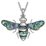 Collana con ciondolo a forma di ape di Paua, con conchiglia di portafortuna