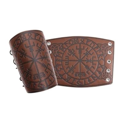 POFET par de muñequeras vikingas en Relieve, Disfraz de Vikingo para Hombres para actuación teatral, Disfraz de Halloween | Ya disponible en tu tienda friki favorita! En mundofriki.es!
