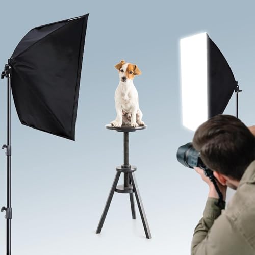 Image of Softbox Lighting Kit Photography Studio Light with 2 x 85W 5500K E27 Bulbs 2 x 20 inchx 28 inch Reflector Photo Equipment for YouTube Filming Product Portraits and Video