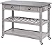 Boraam Sonoma Kitchen Cart with Stainless Steel Top, Storm Gray Wire