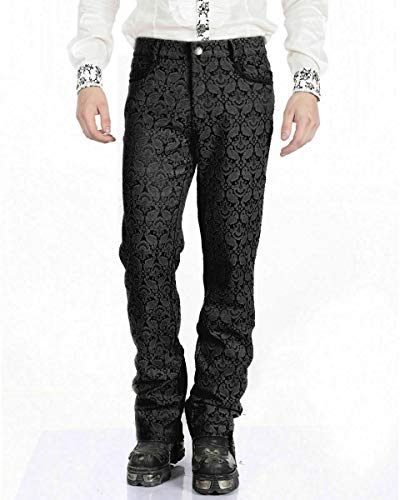 Men's Trousers Pants Black Brocade Steampunk VTG Vintage Gothic Victorian3
