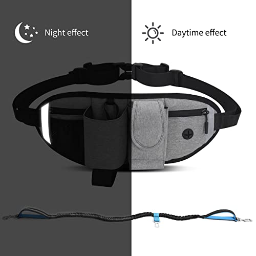 Youyis Hands Free Dog Leash,Retractable Bungee Leash With Seatbelt Buckle And Dual Padded Handless,Dog Walking And Training Belt For Medium And Large Dogs, Adjustable Waist Belt(Grey) #TOP1