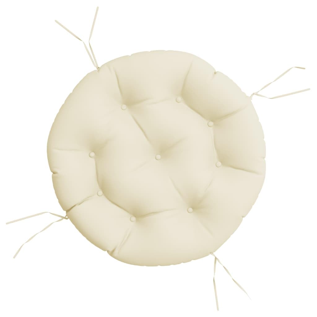 Coussin rond galette de chaise antidérapante crème Ø 60 cm tissu Oxford rembourré pour jardin