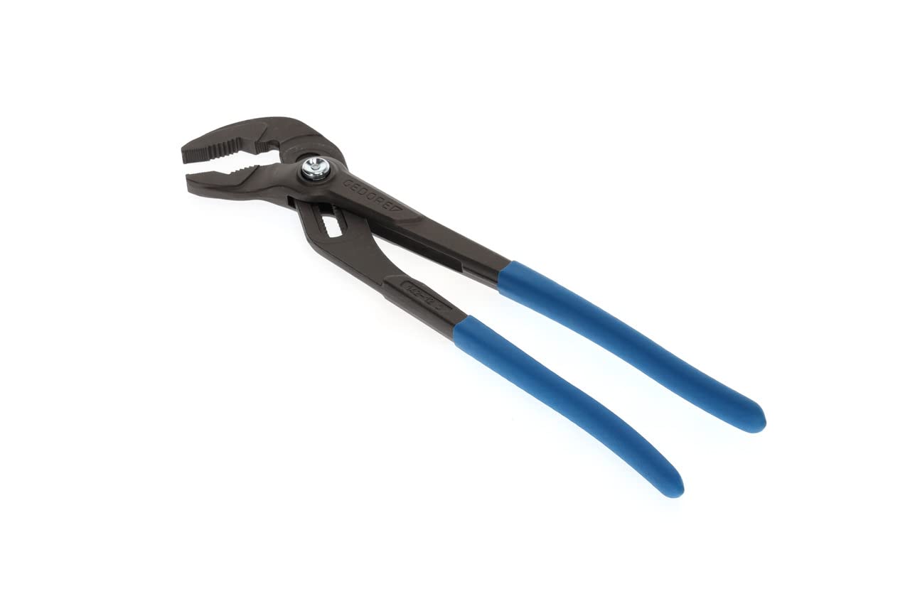 GEDORE Pinza Regolabile a Pappagallo, Pinza Chiave Regolabile, Apertura Fino a 44 mm, Autobloccante con Pulsante, Fermo di Sicurezza, Piatta, Cromata, 142 12 TL