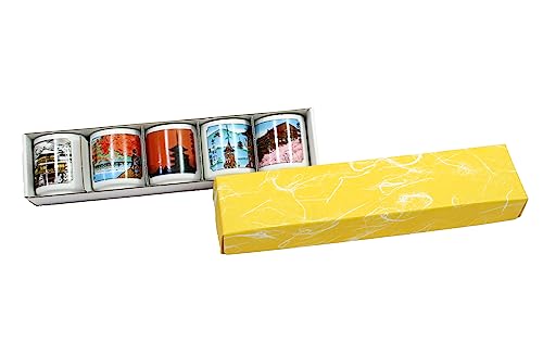 京の四季 ぐいのみ 5個セット 日本製 陶器 お猪口 酒器 盃 伝統工芸 日本のお土産 ギフト 箱入り（Amazon）