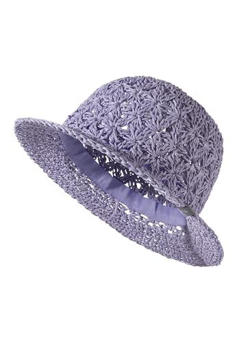 Chapeau paille fille effet crochet idéal pour les vacances à la plage