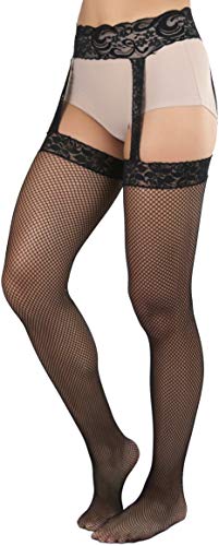 Image of ToBeInStyle Women's Attached Garter Belt Suspender Nylon Stocking Pantyhose