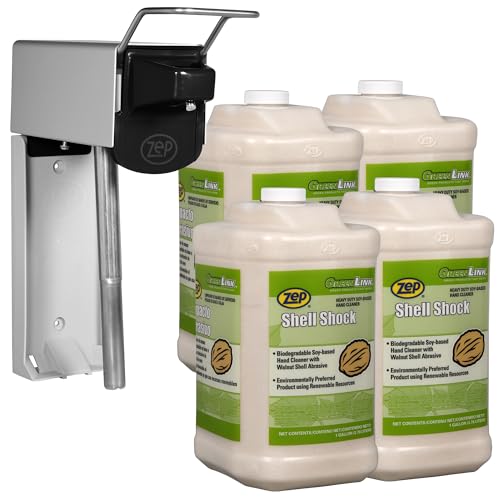 Zep Shell Shock Walnut-Based Pro Hand Cleaner D-4000 Hand Soap Dispenser - 1 Gal (Case of 4) - 318524 - Biodegradable Soy and Walnut-Based Formula